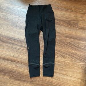 Virus leggings, with gold specks and mesh details, size XS